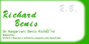 richard benis business card